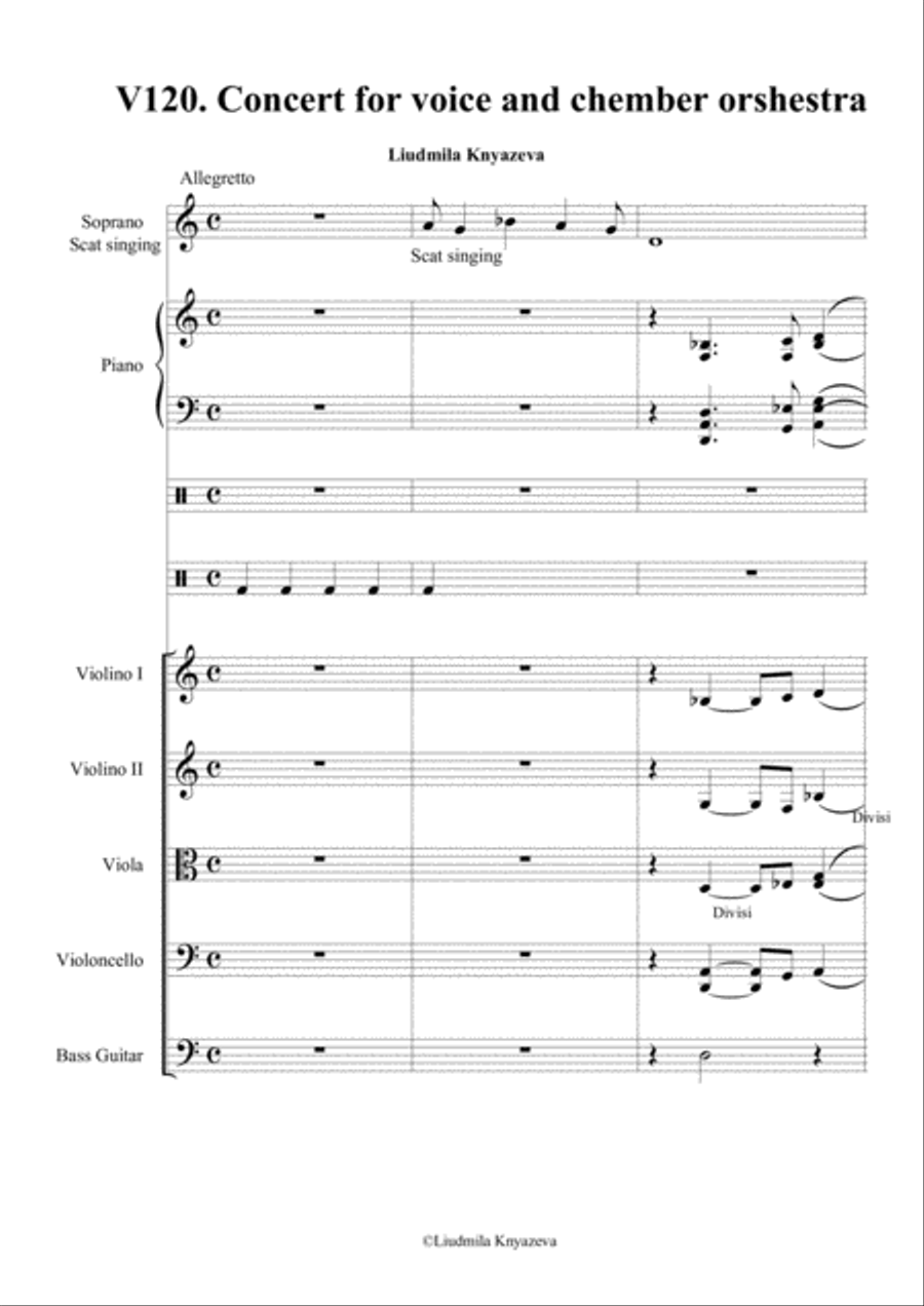 V 120/ Concert for voice and chamber orshestra Jazz Ensemble scores gallery preview page 1