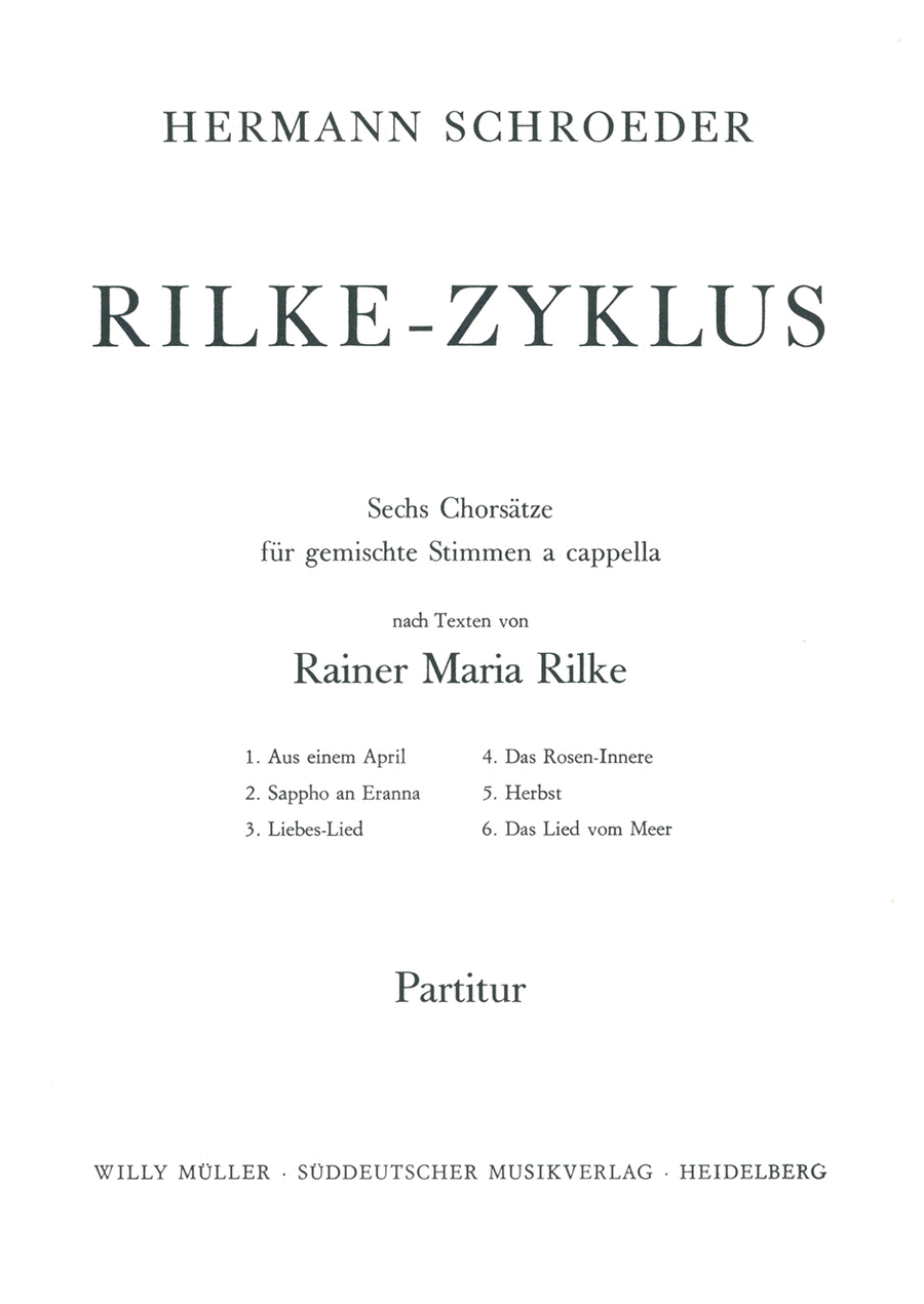 Rilke-Zyklus 4-Part scores gallery preview page 1