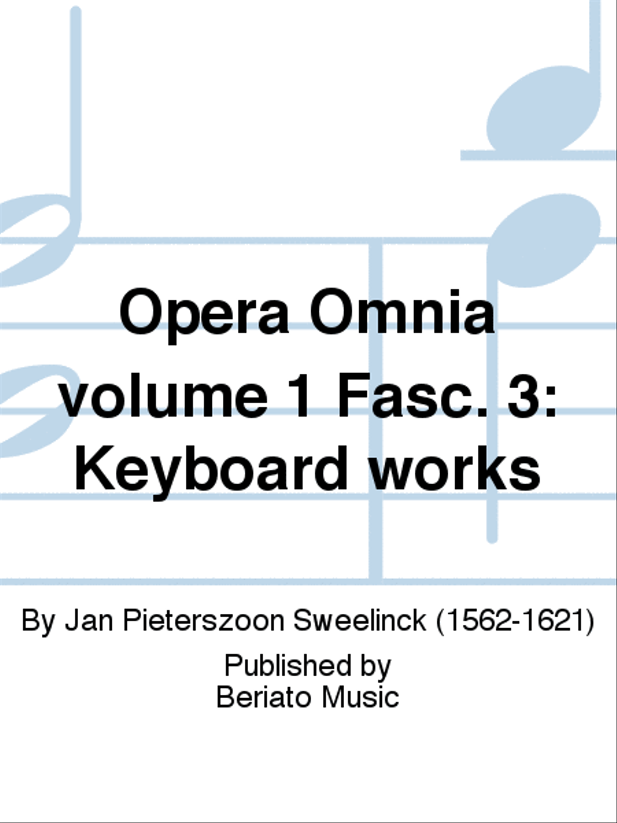 Opera Omnia volume 1 Fasc. 3: Keyboard works Piano scores gallery preview page 1