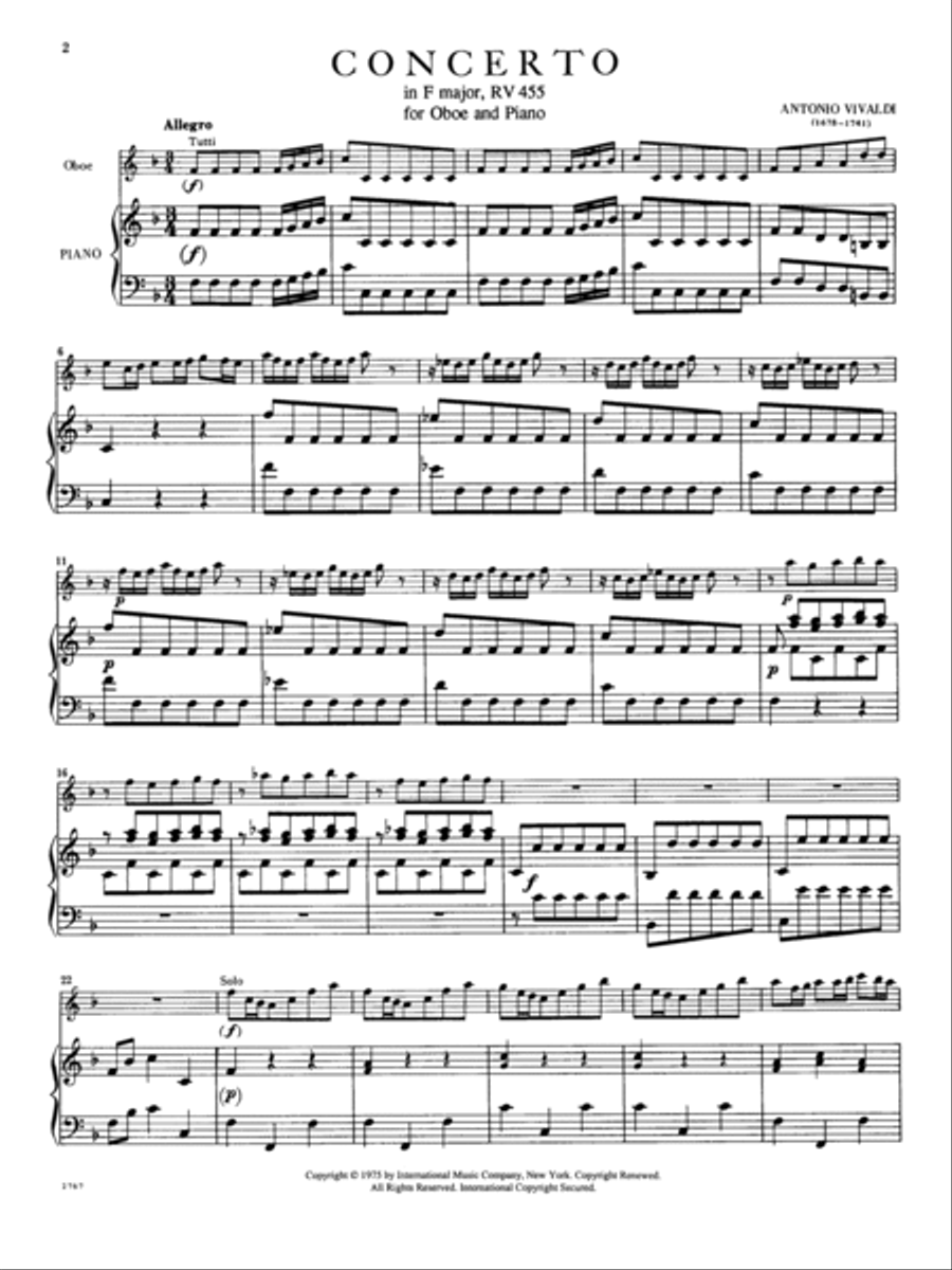 Concerto In F Major, Rv 455 Piano Accompaniment scores gallery preview page 2