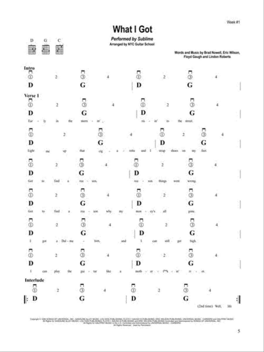 NYC Guitar School – Songs for Beginners Electric Guitar scores gallery preview page 6