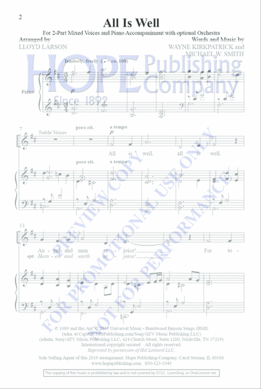 All Is Well 2-Part scores gallery preview page 2