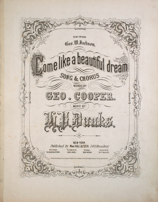 Book cover for Come Like a Beautiful Dream. Song & Chorus