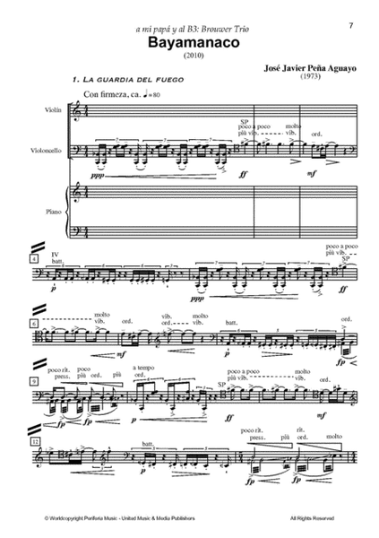 Bayamanaco for Violin, Cello and Piano