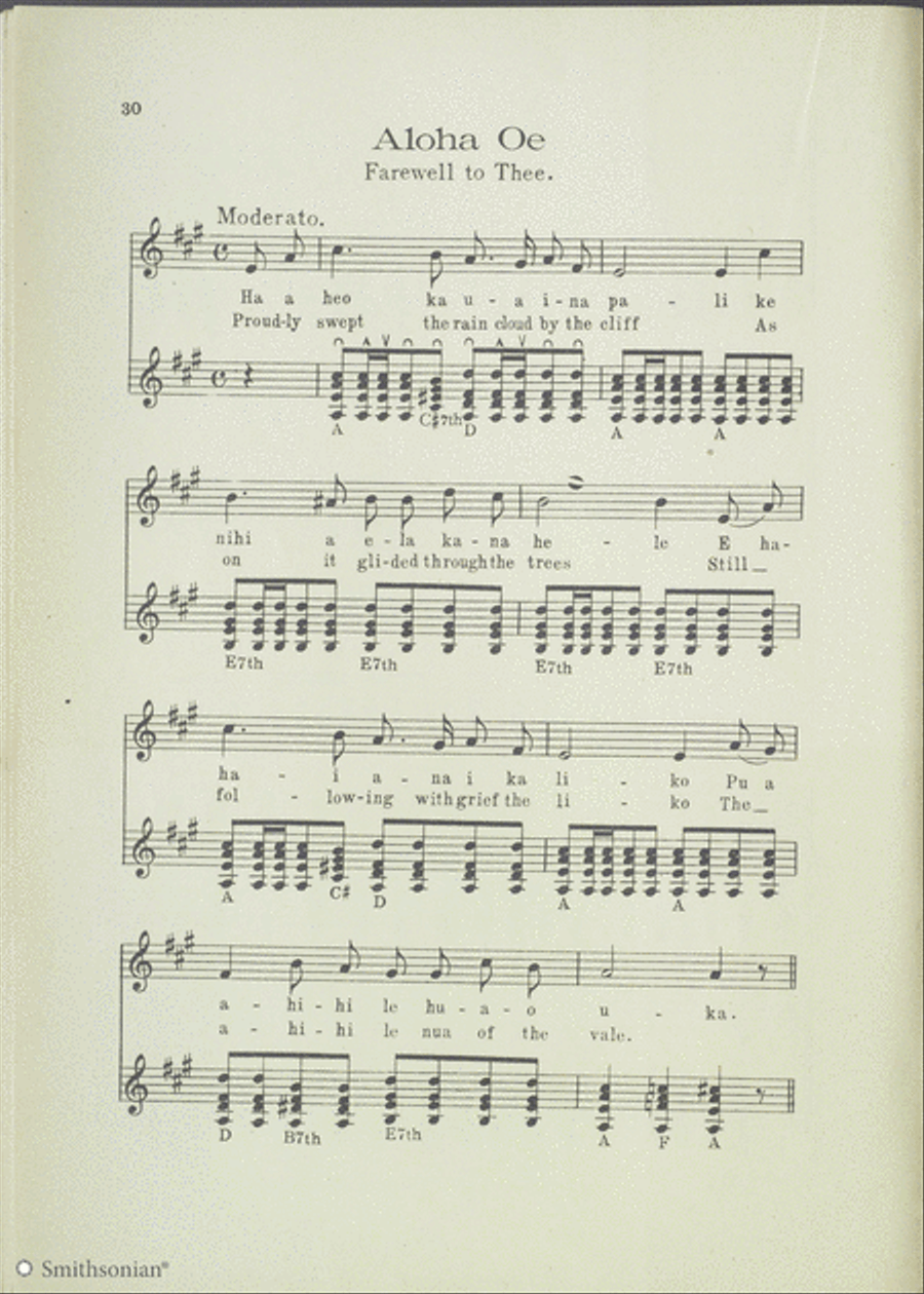 From the Kamiki Ukulele Method: Aloha Oe Voice scores gallery preview page 2
