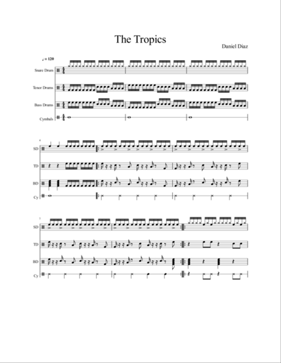 The Tropics The Tropics Drum Set scores gallery preview page 1
