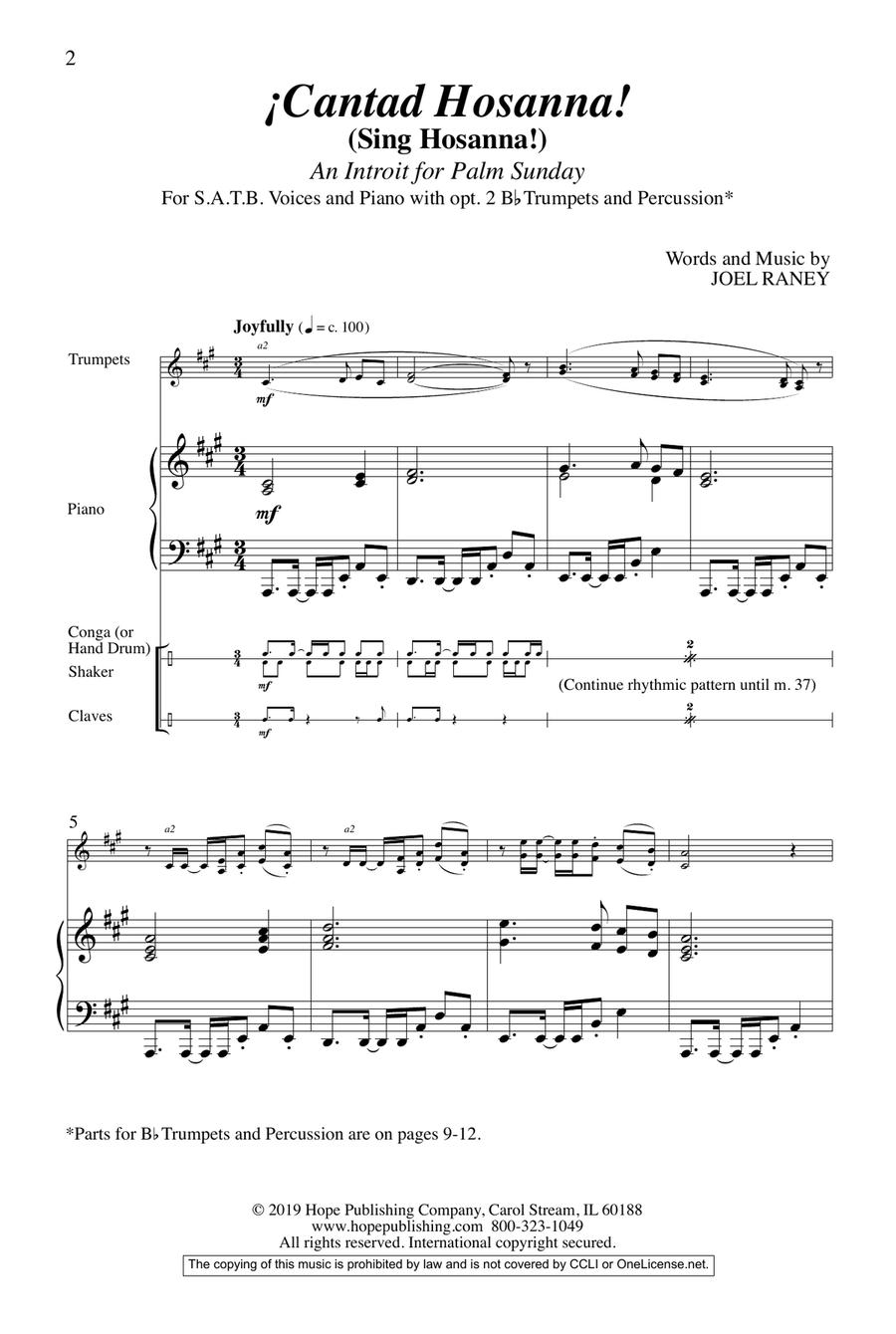 Cantad Hosanna! (Sing Hosanna!) by Joel Raney Choir - Digital Sheet Music page 2