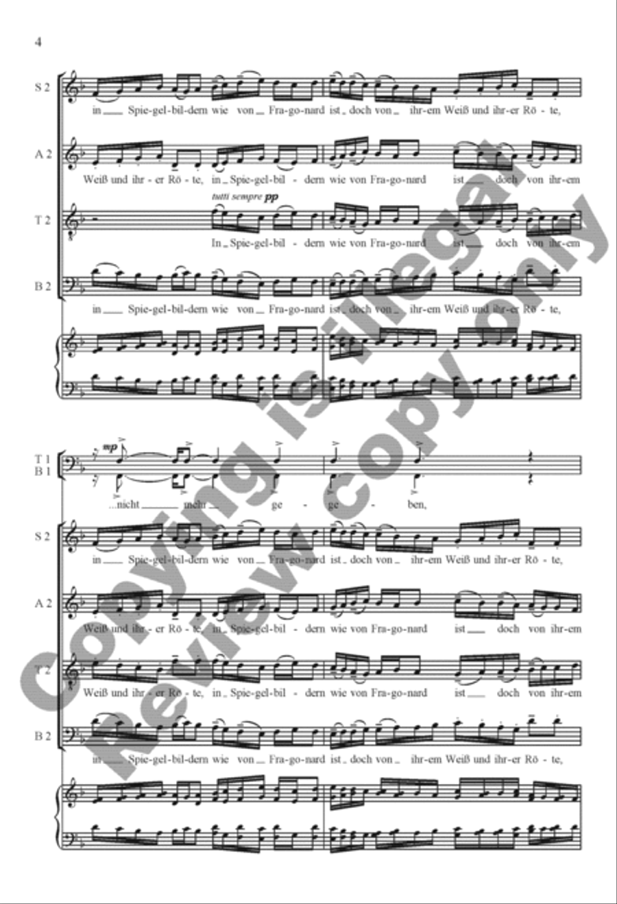 Rilke Songs: 3. Die Flamingos Divisi scores gallery preview page 3