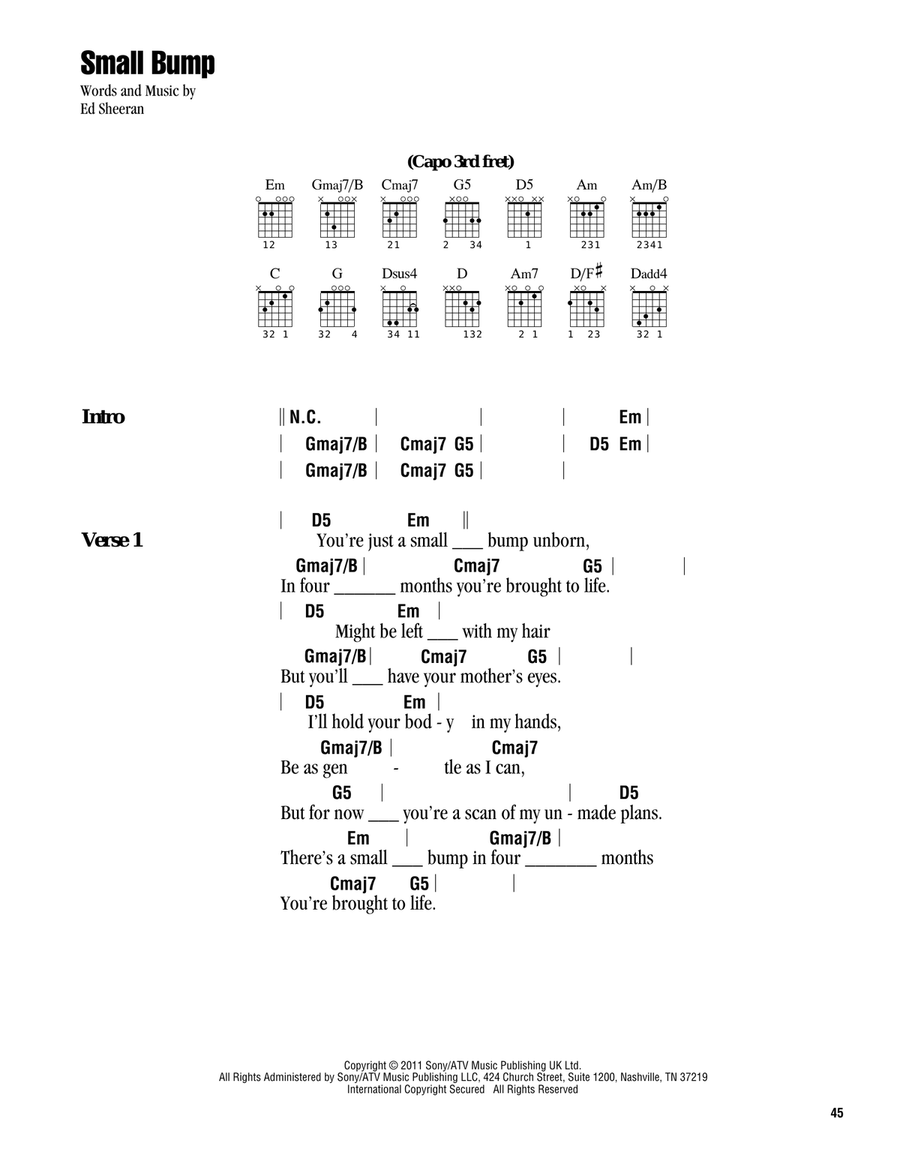 Small Bump Small Bump Acoustic Guitar scores gallery preview page 1