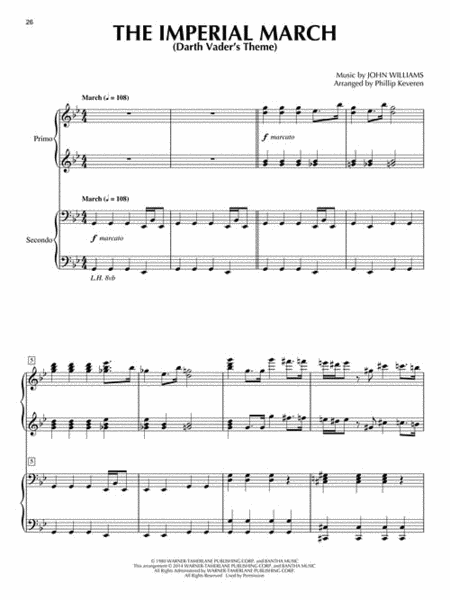Star Wars by John Williams 1 Piano, 4-Hands - Sheet Music