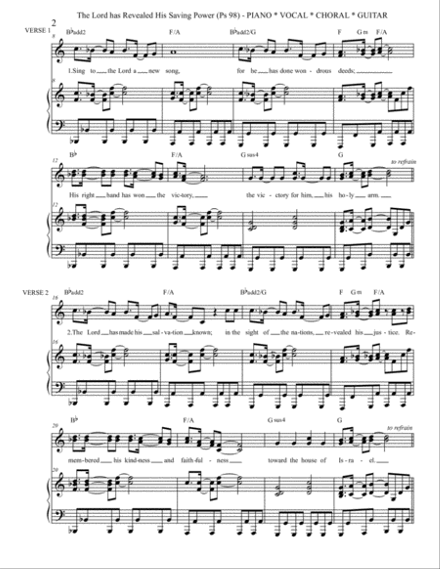The Lord Has Revealed to the Nations His Saving Powers (Psalm 98) Guitar scores gallery preview page 2