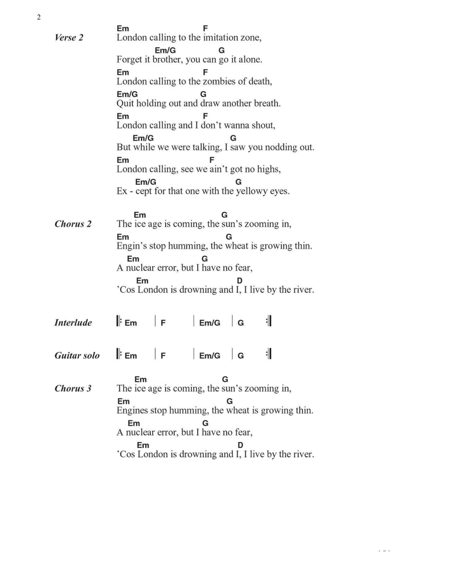 London Calling Acoustic Guitar scores gallery preview page 2
