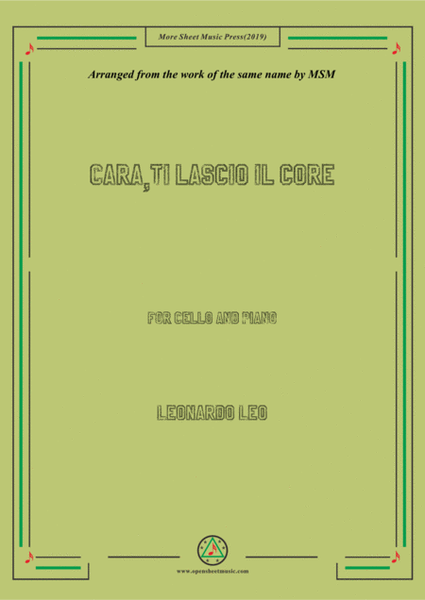 Leo-Cara,ti lascio il core, for Cello and Piano image number null