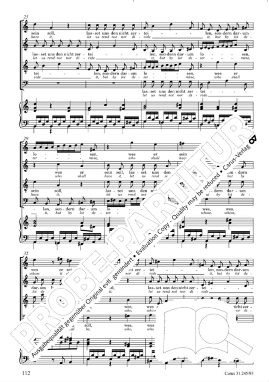 St. John Passion (Johannes-Passion) 4-Part scores gallery preview page 113
