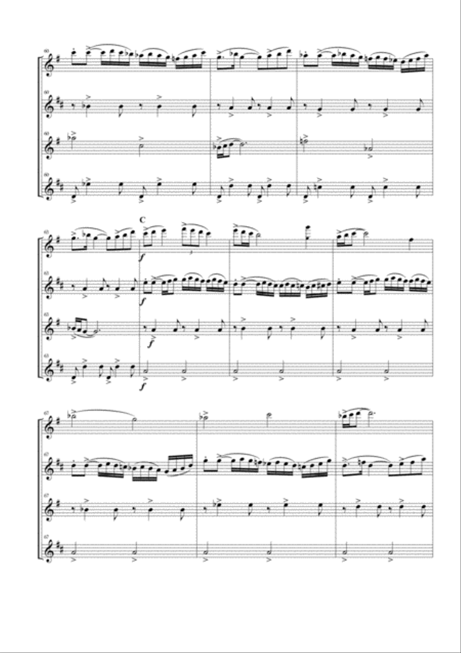 Polovtsian Dances for Saxophone Quartet Saxophone Quartet scores gallery preview page 6