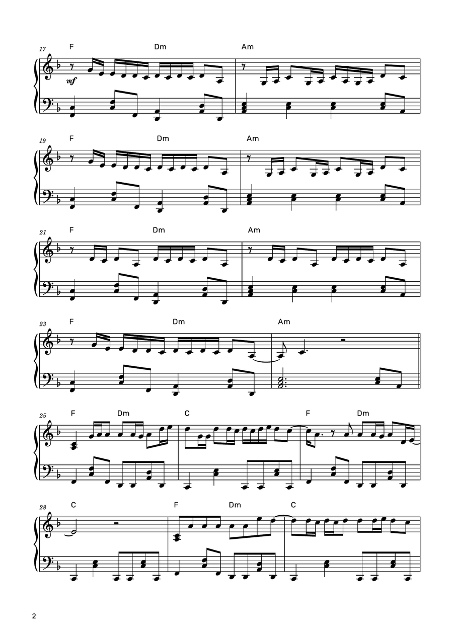 Daylight Piano Solo scores gallery preview page 2