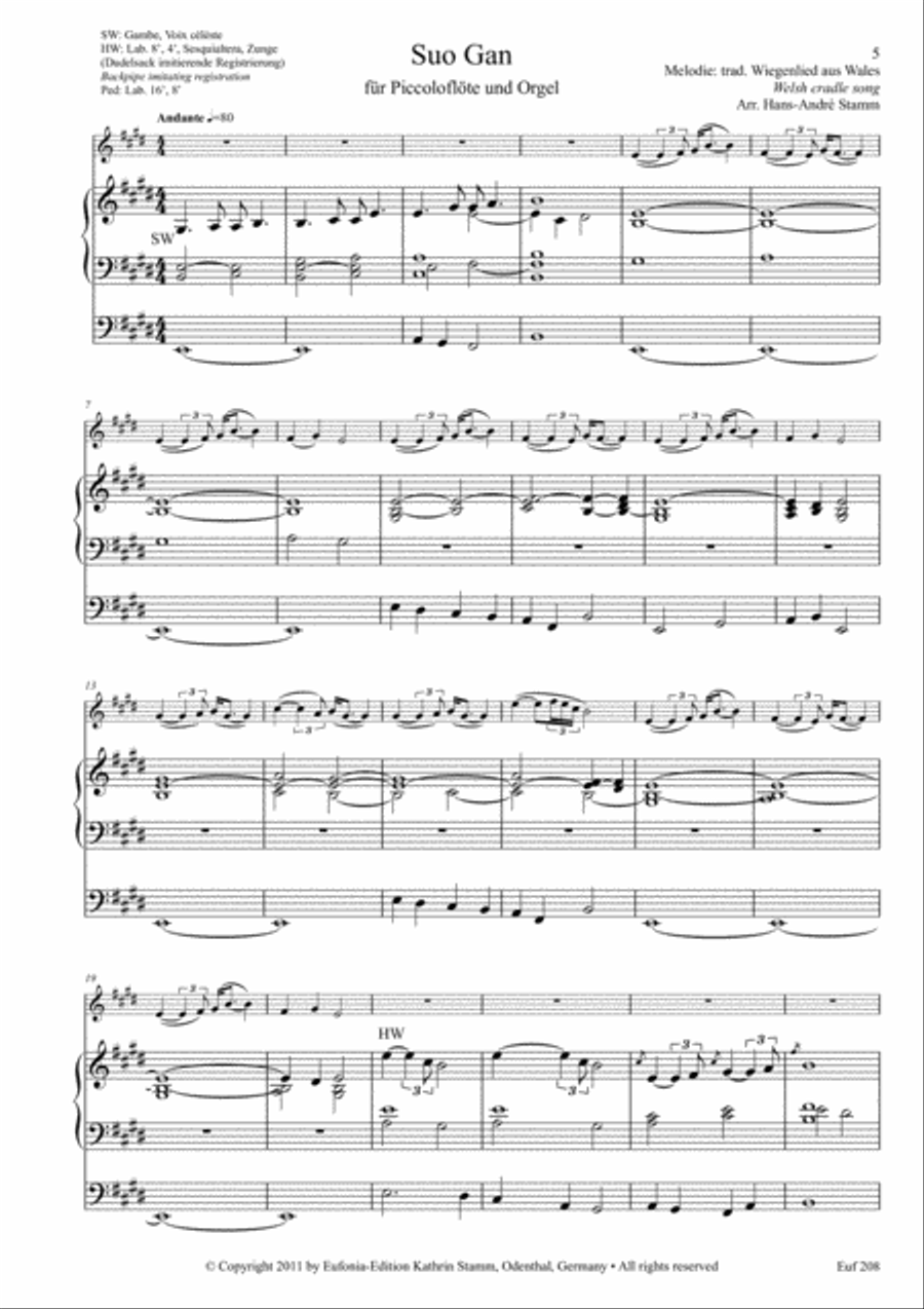 Organ Sound and Flute Magic for flute & organ Woodwind Duet scores gallery preview page 3
