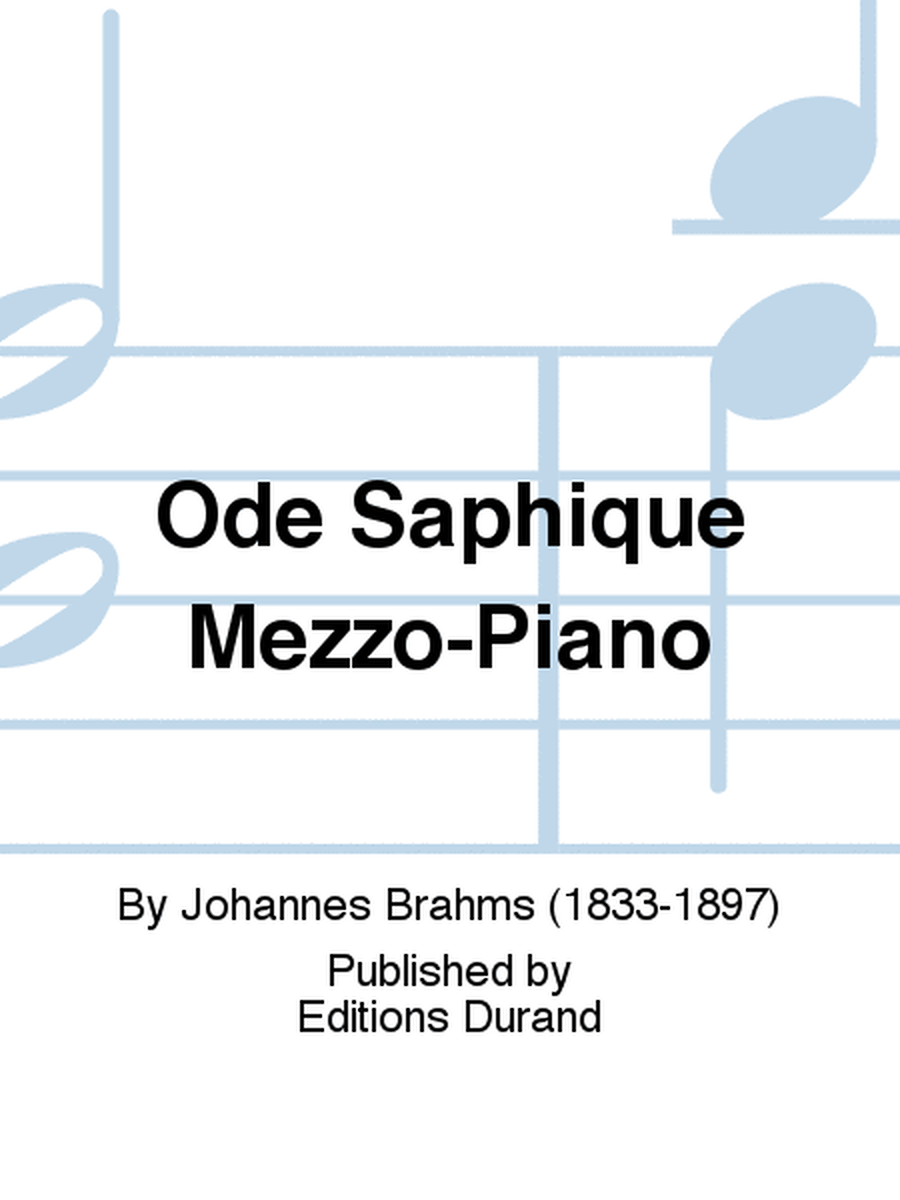 Ode Saphique Mezzo-Piano