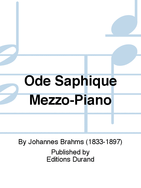 Ode Saphique Mezzo-Piano