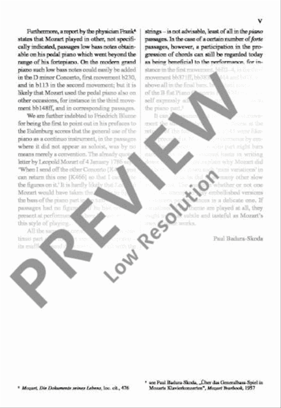 Concerto No. 20 D minor Orchestra scores gallery preview page 6