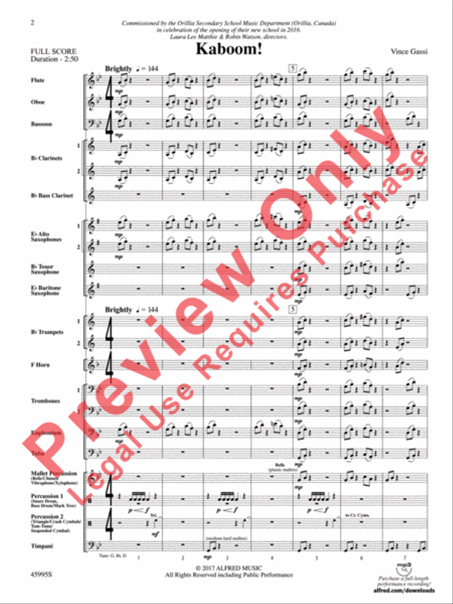 Kaboom! Kaboom! Concert Band scores gallery preview page 3