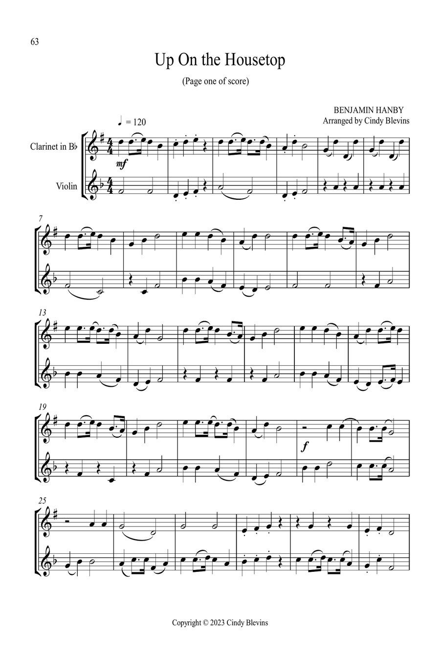 Clarinet and Violin for Christmas, Vol. III (12 arrangements) Clarinet scores gallery preview page 4