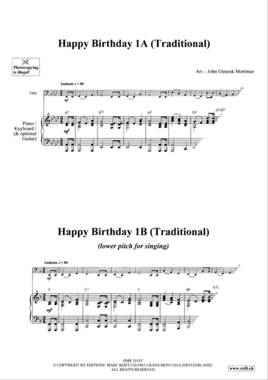 Happy Birthday Tuba scores gallery preview page 3