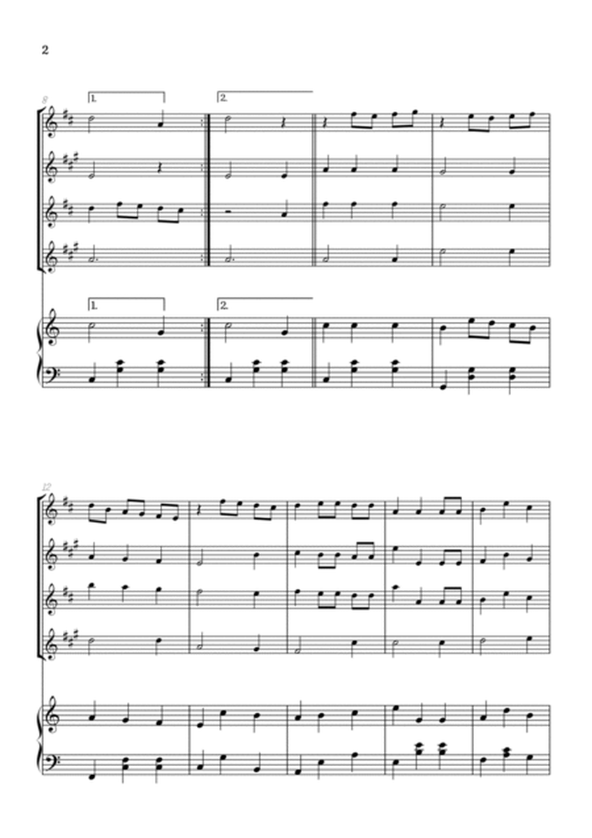 We Wish You a Merry Christmas for Sax Quartet & Piano • easy Christmas sheet music image number null