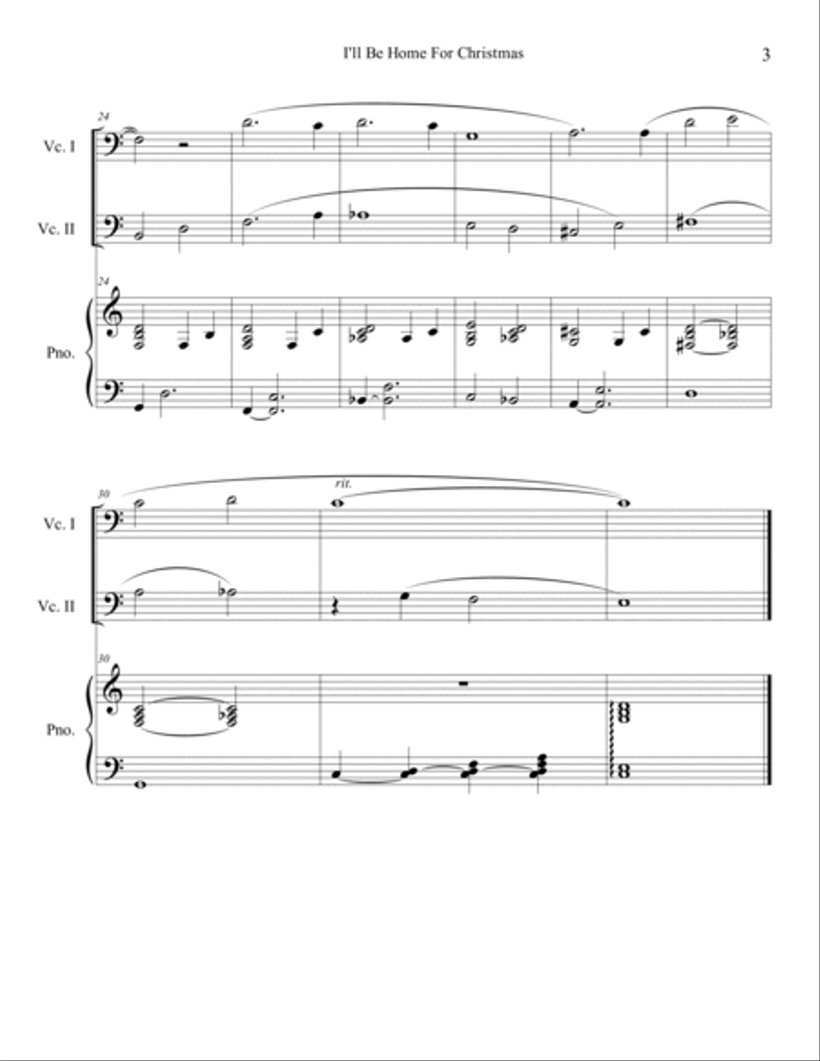 I'll Be Home For Christmas String Duet scores gallery preview page 3