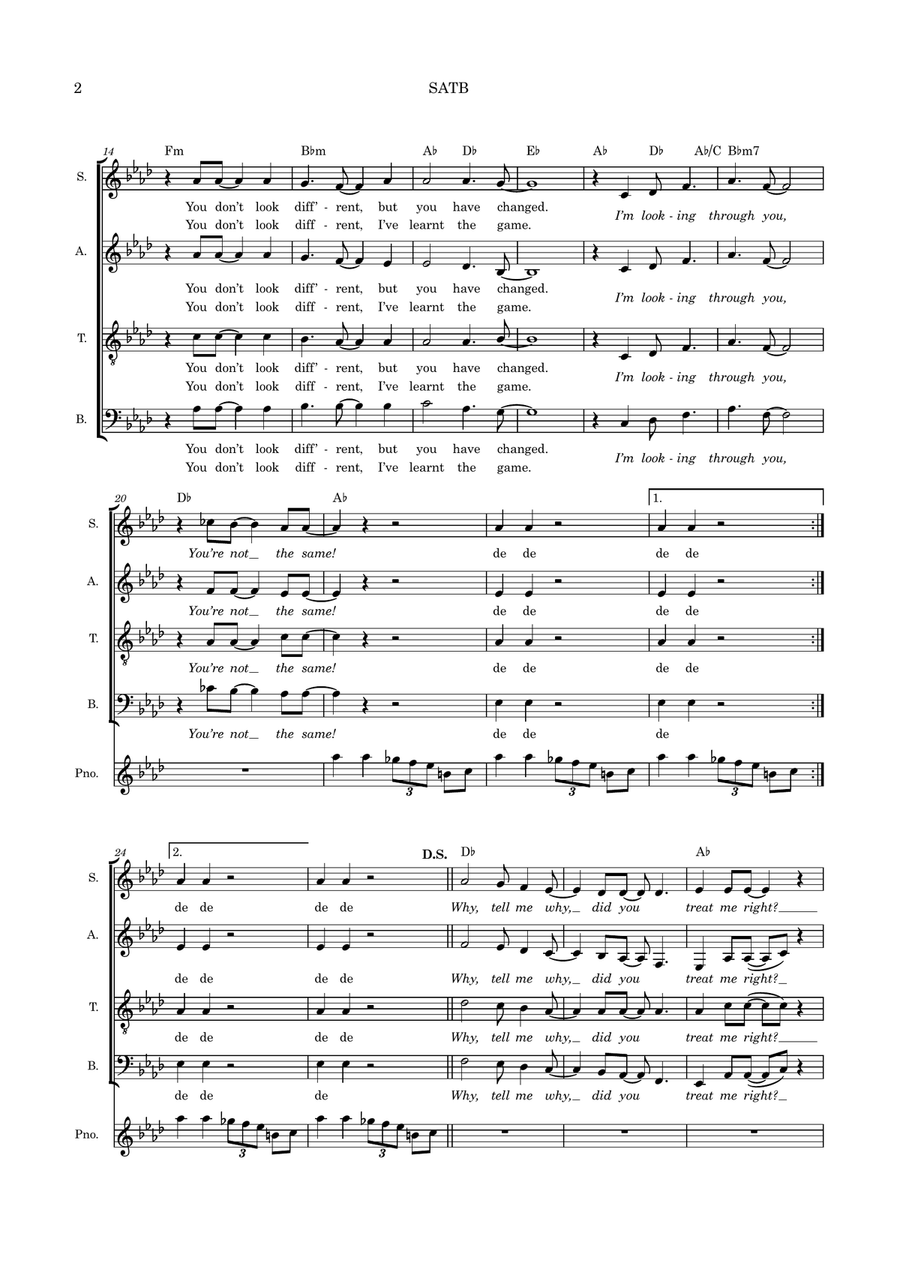 I'm Looking Through You 4-Part scores gallery preview page 2