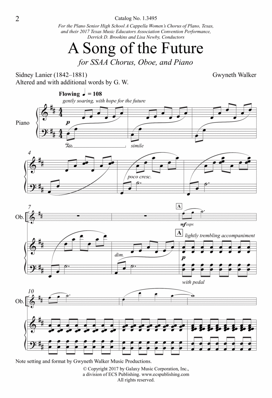 A Song of the Future SSAA scores gallery preview page 1