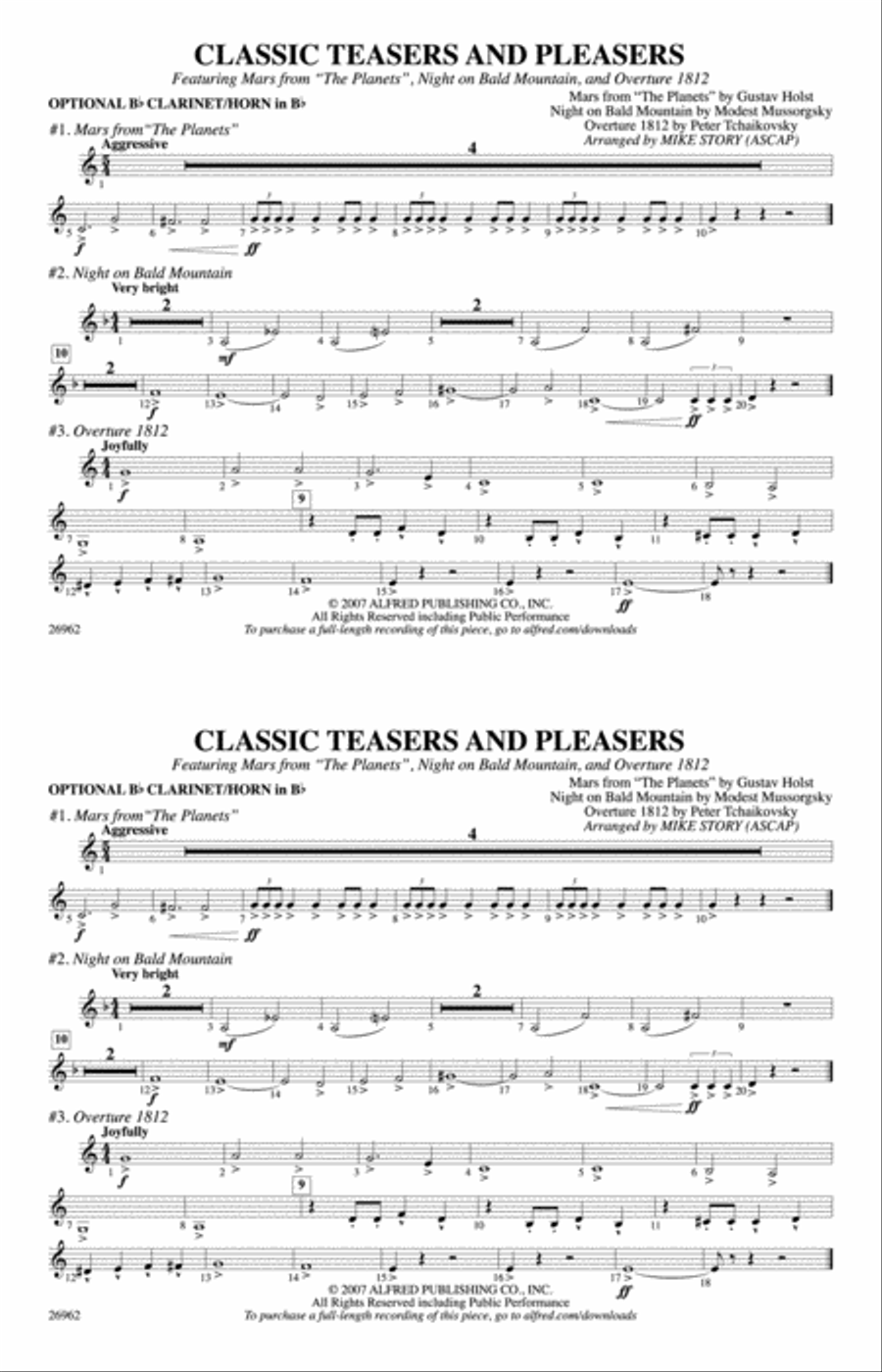 Classic Teasers and Pleasers: Optional Bb Clarinet/Horn in Bb