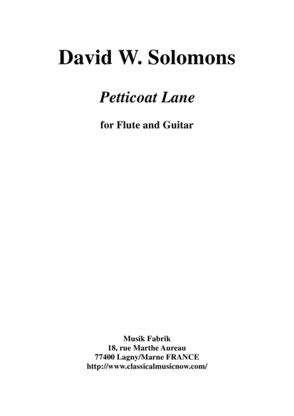 David Warin Solomons: Petticoat Lane for flute and guitar