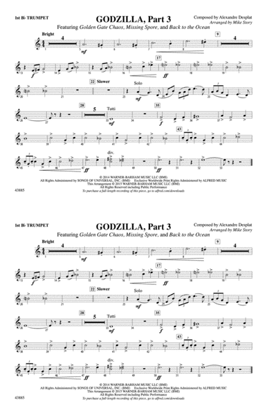 Godzilla, Part 3: 1st B-flat Trumpet
