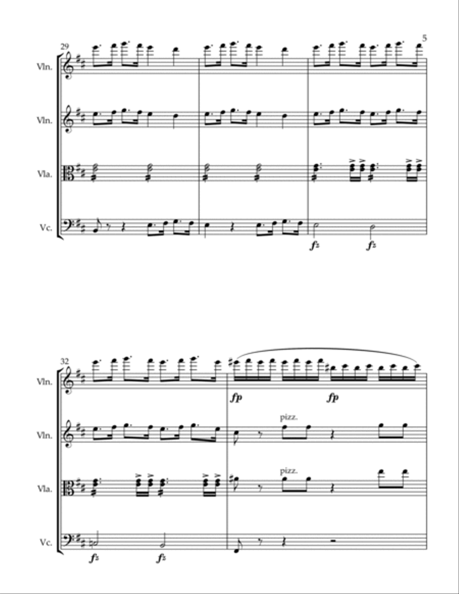 Concerto for Violoncello and Orchestra String Quartet scores gallery preview page 5