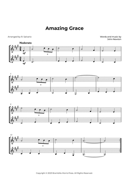 Amazing Grace (Easy Violin Duet) image number null