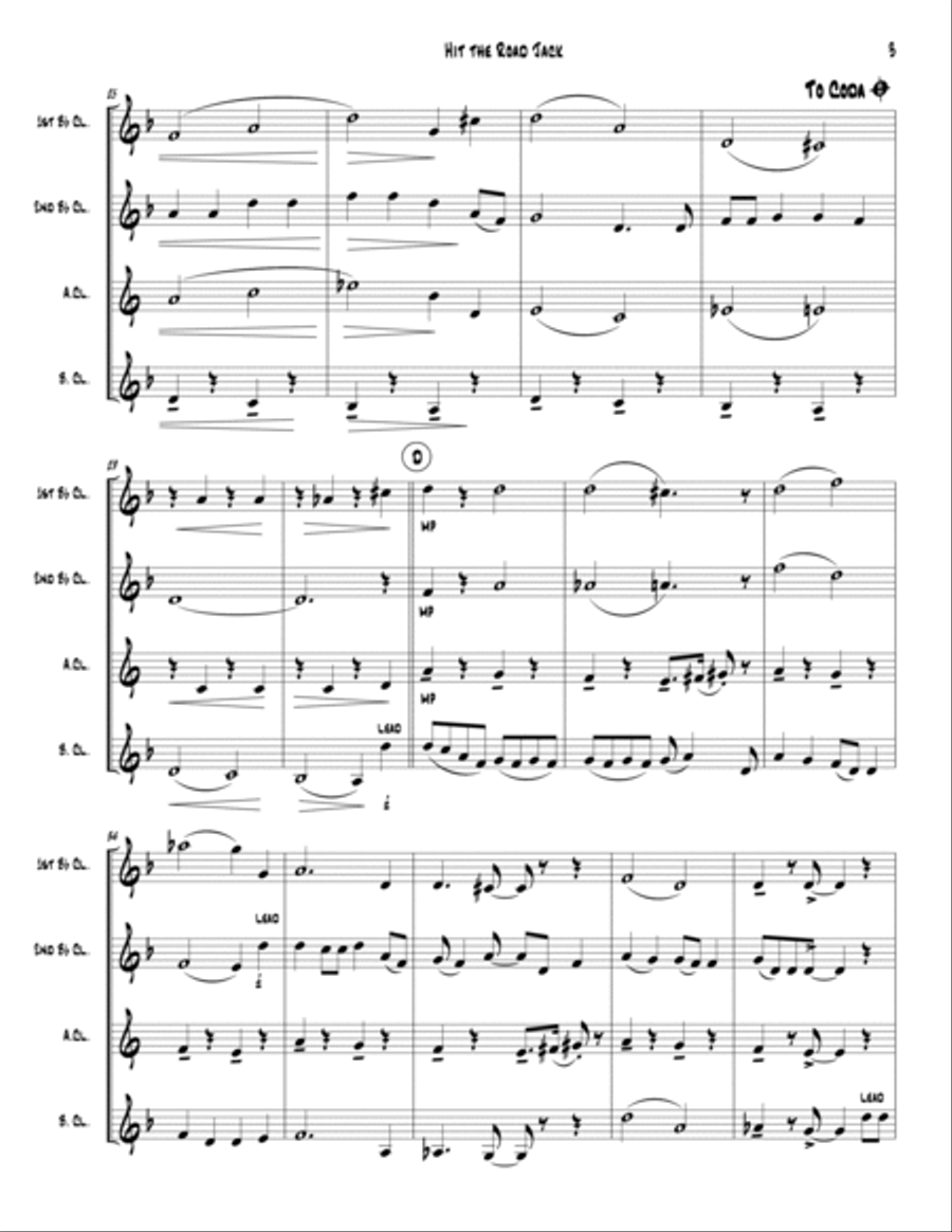 Hit The Road Jack Woodwind Quartet scores gallery preview page 5