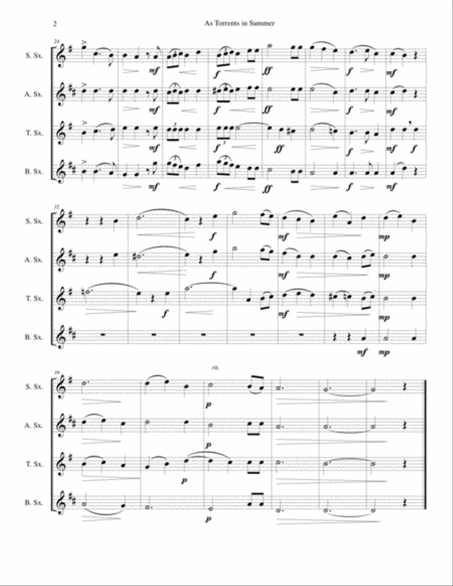 As torrents in summer for saxophone quartet Saxophone Quartet scores gallery preview page 2