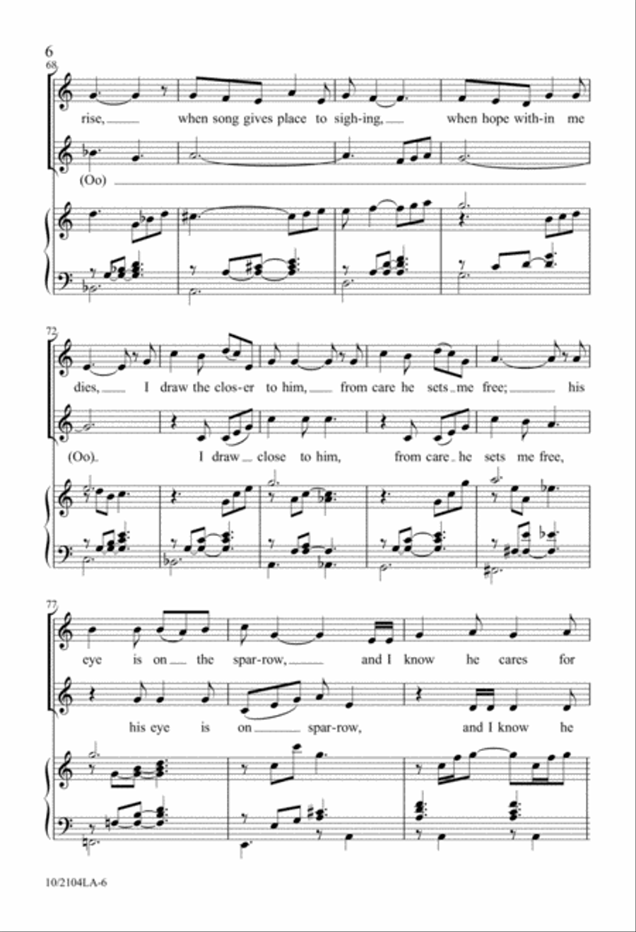 His Eye is on the Sparrow 2-Part scores gallery preview page 6