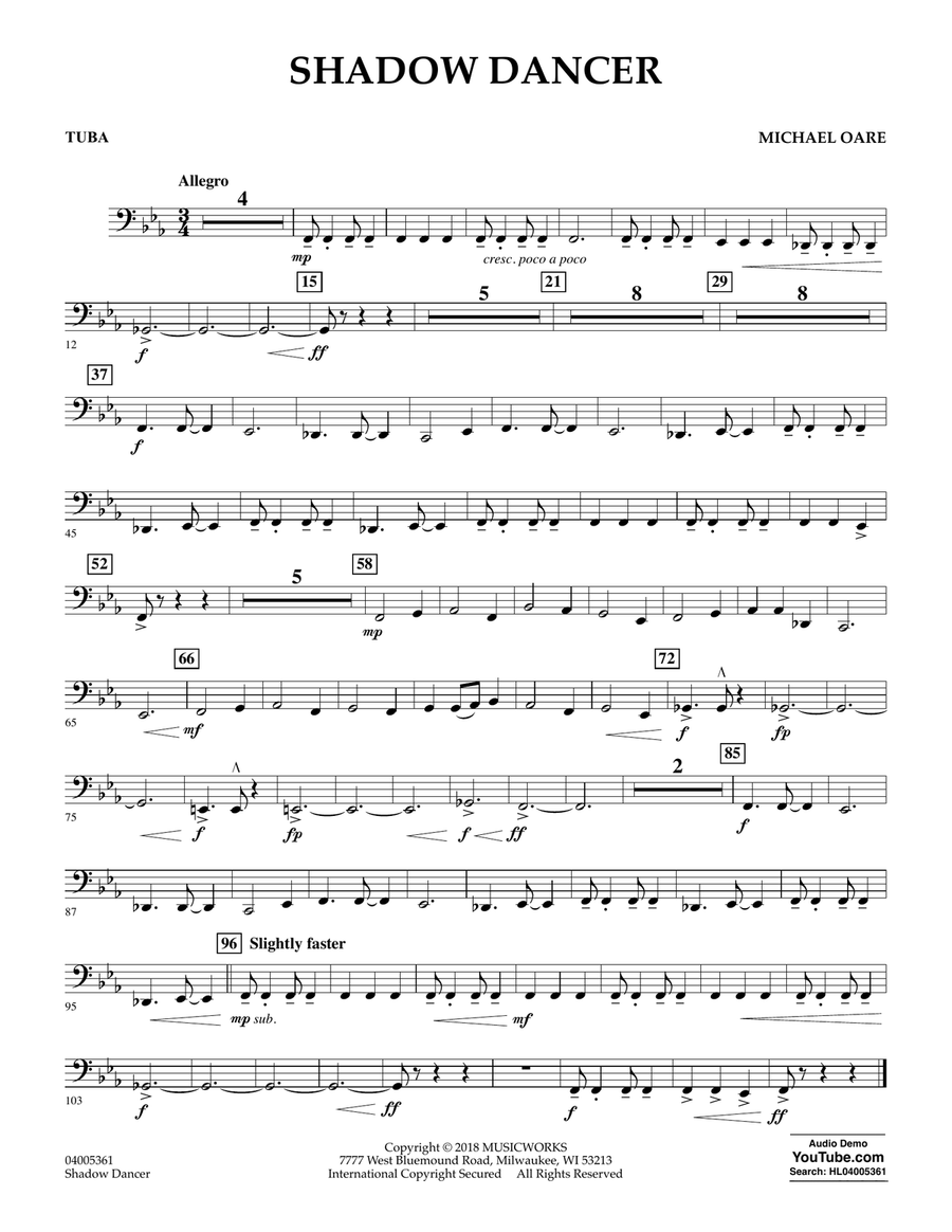 Shadow Dancer - Tuba Concert Band scores gallery preview page 1