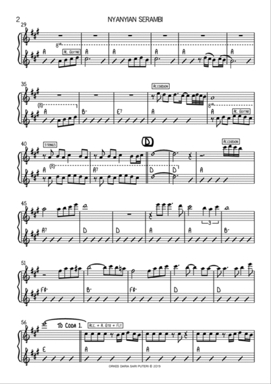 Nyanyian Serambi - Score Only Score scores gallery preview page 2
