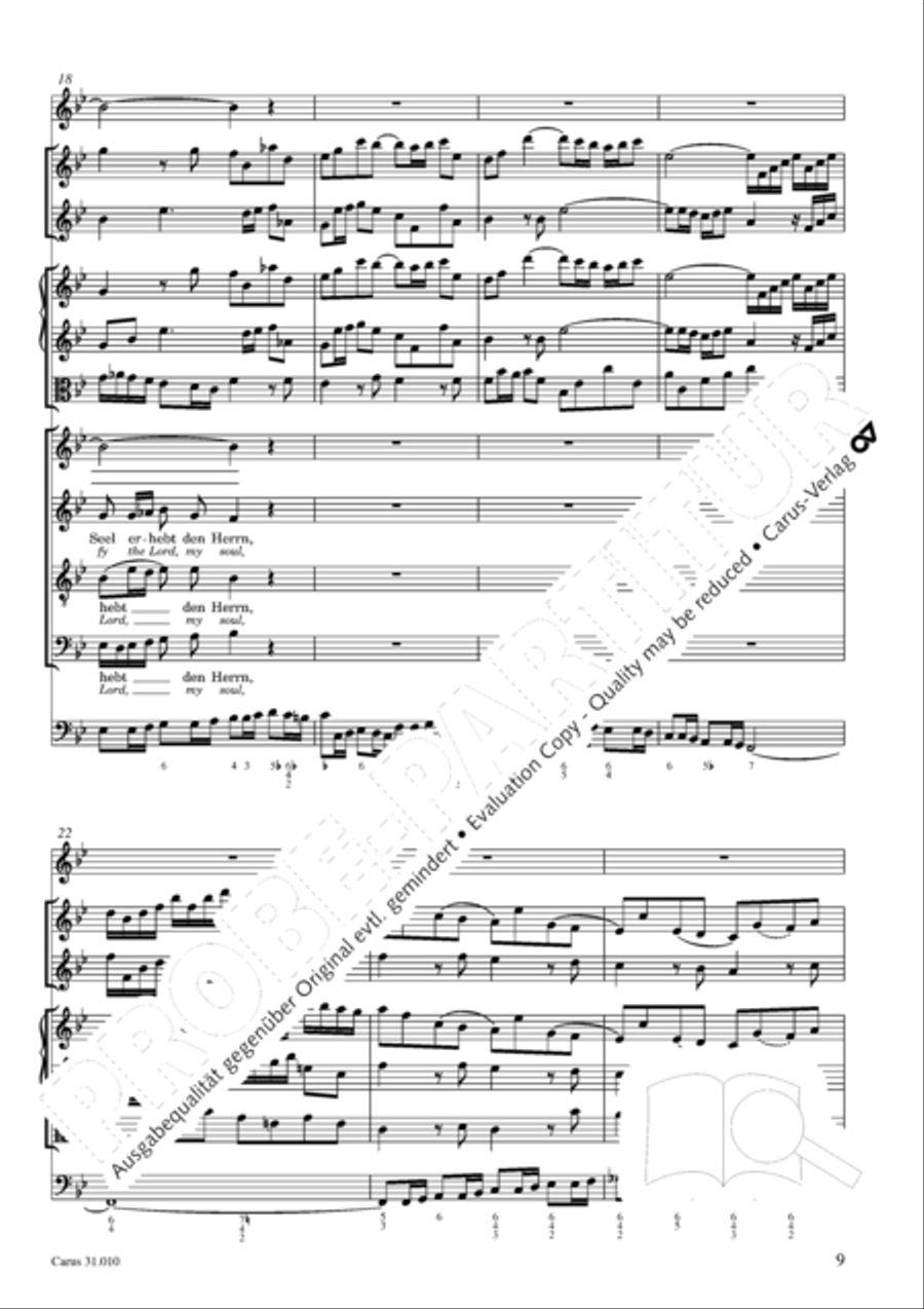 Magnify the Lord, my soul (Meine Seel erhebt den Herren) 4-Part scores gallery preview page 5