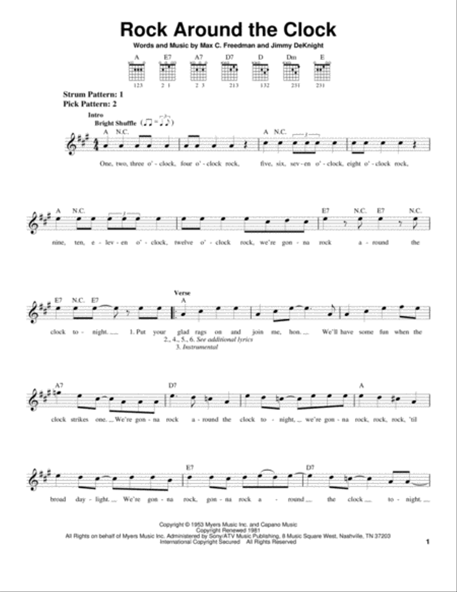 Rock Around The Clock Rock Around The Clock Acoustic Guitar scores gallery preview page 1