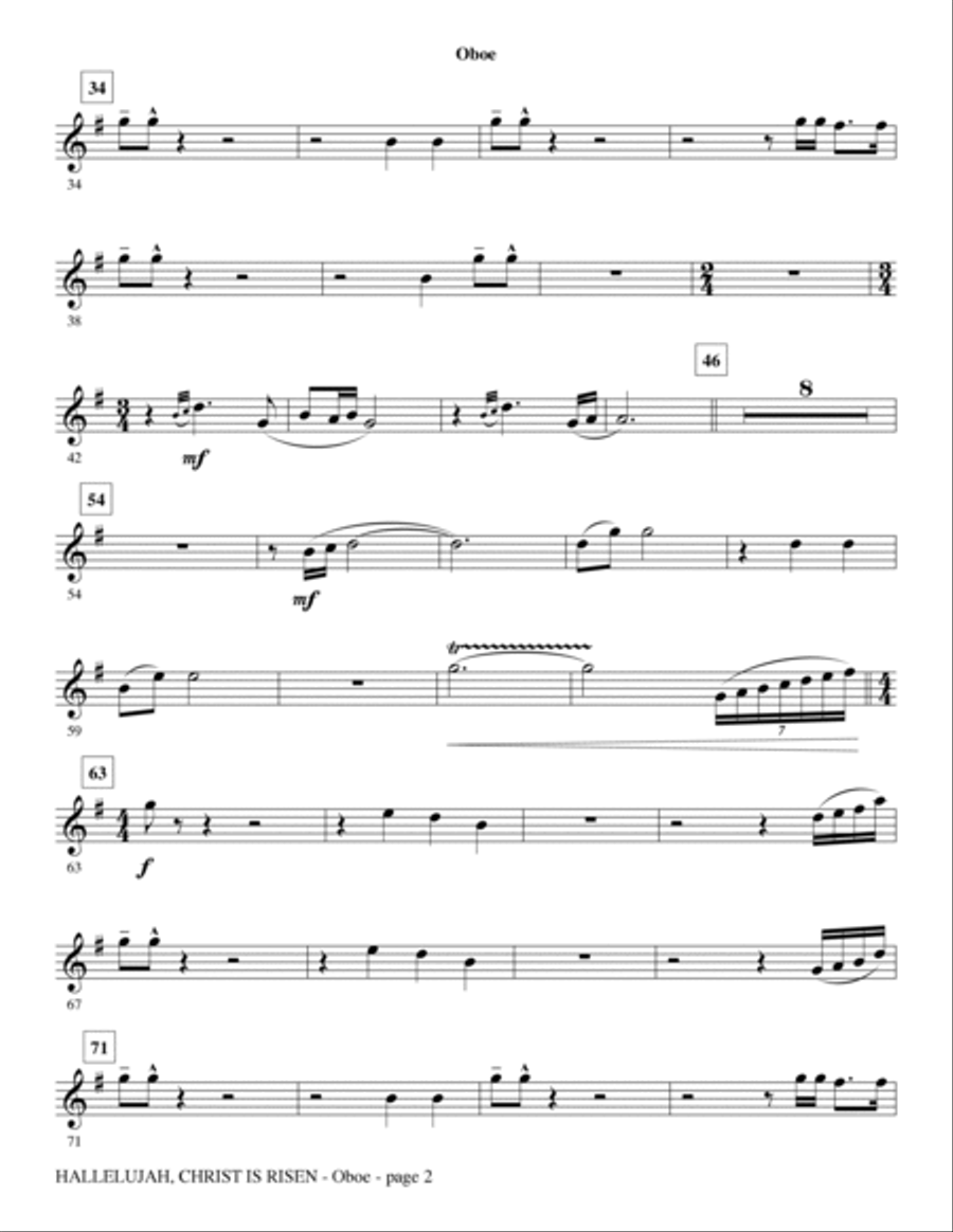 Hallelujah, Christ Is Risen - Oboe Choir scores gallery preview page 2