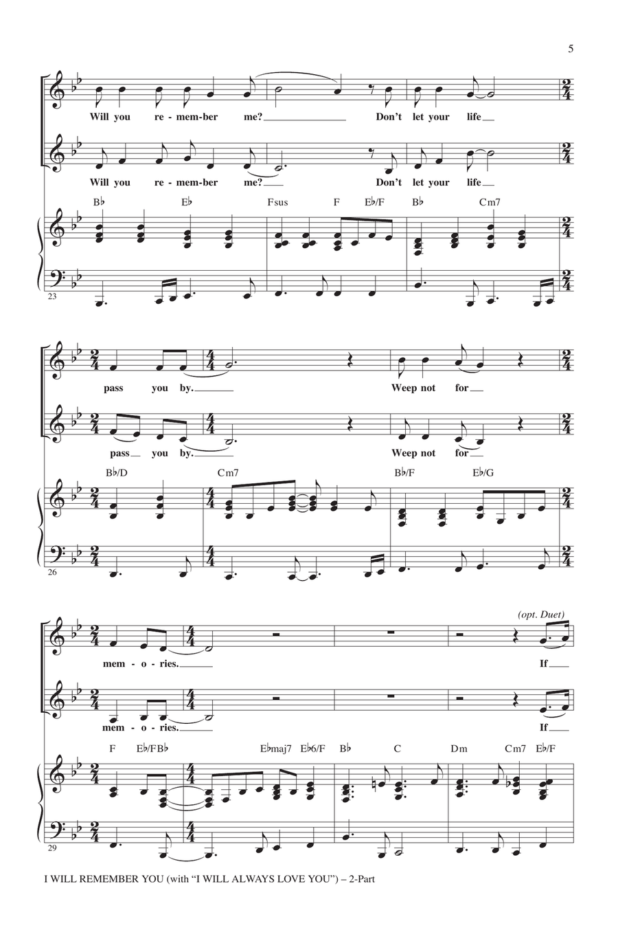 I Will Remember You (with I Will Always Love You) 2-Part scores gallery preview page 4