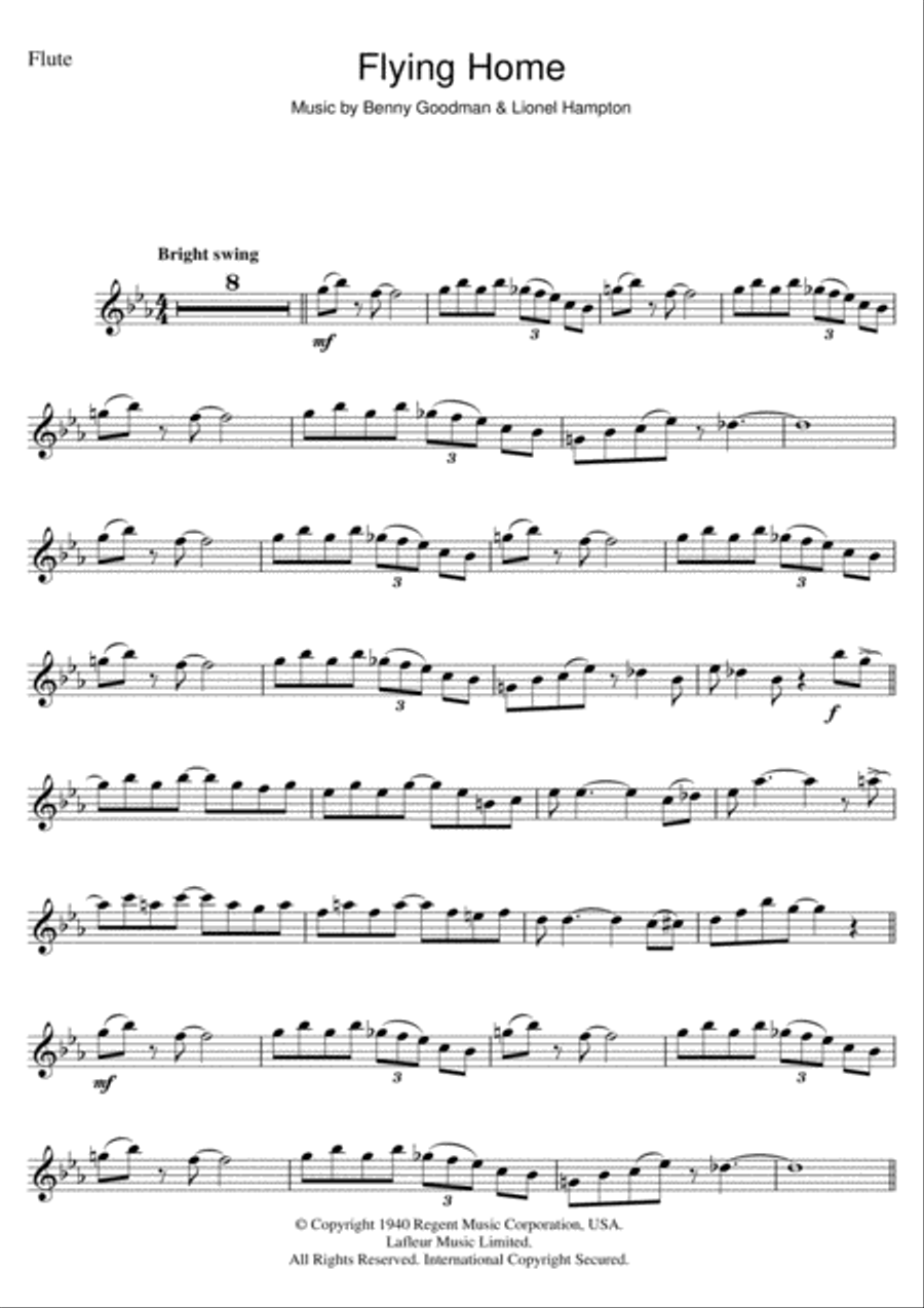 Flying Home Flying Home Flute Solo scores gallery preview page 1