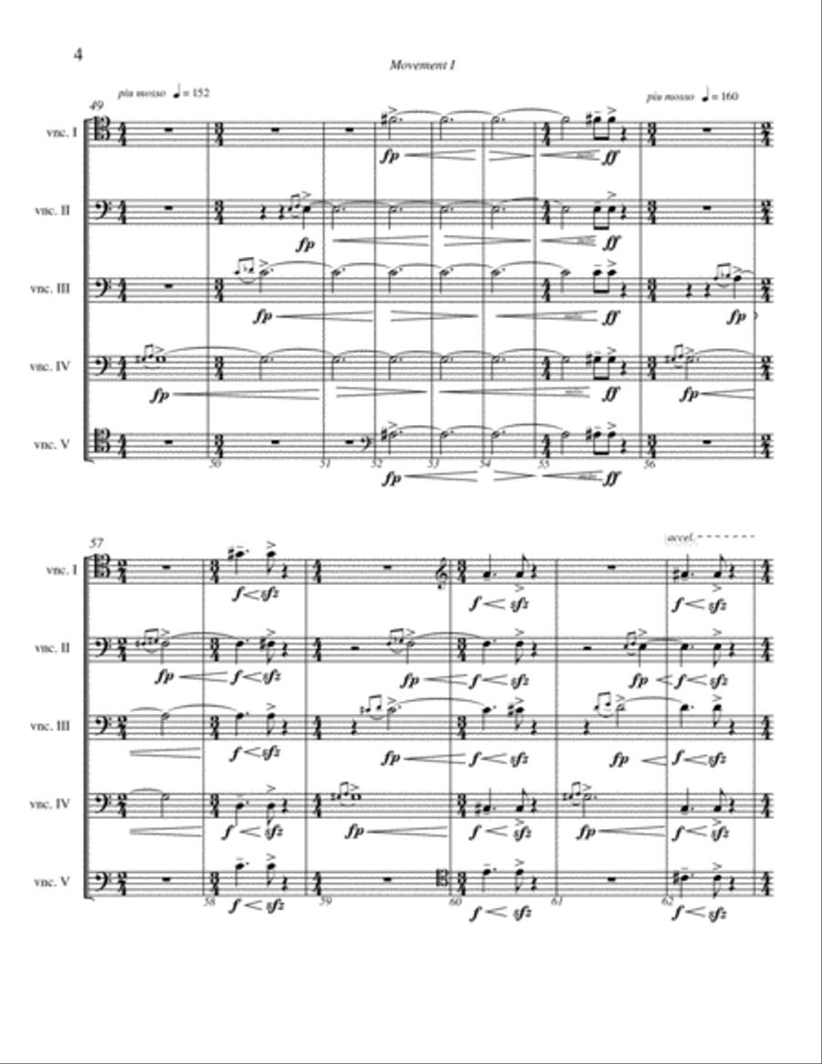 Three Movements for Cello Quintet (2007) Cello scores gallery preview page 6