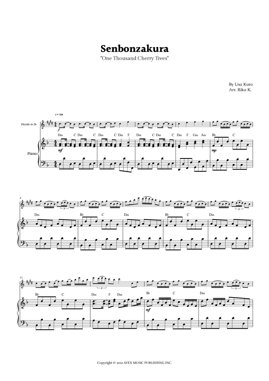 Senbonzakura Chamber Music scores gallery preview page 1