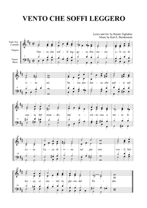 VENTO CHE SOFFI LEGGERO - K.E. Breidenstein - Tagliabue - For SATB Choir and organ