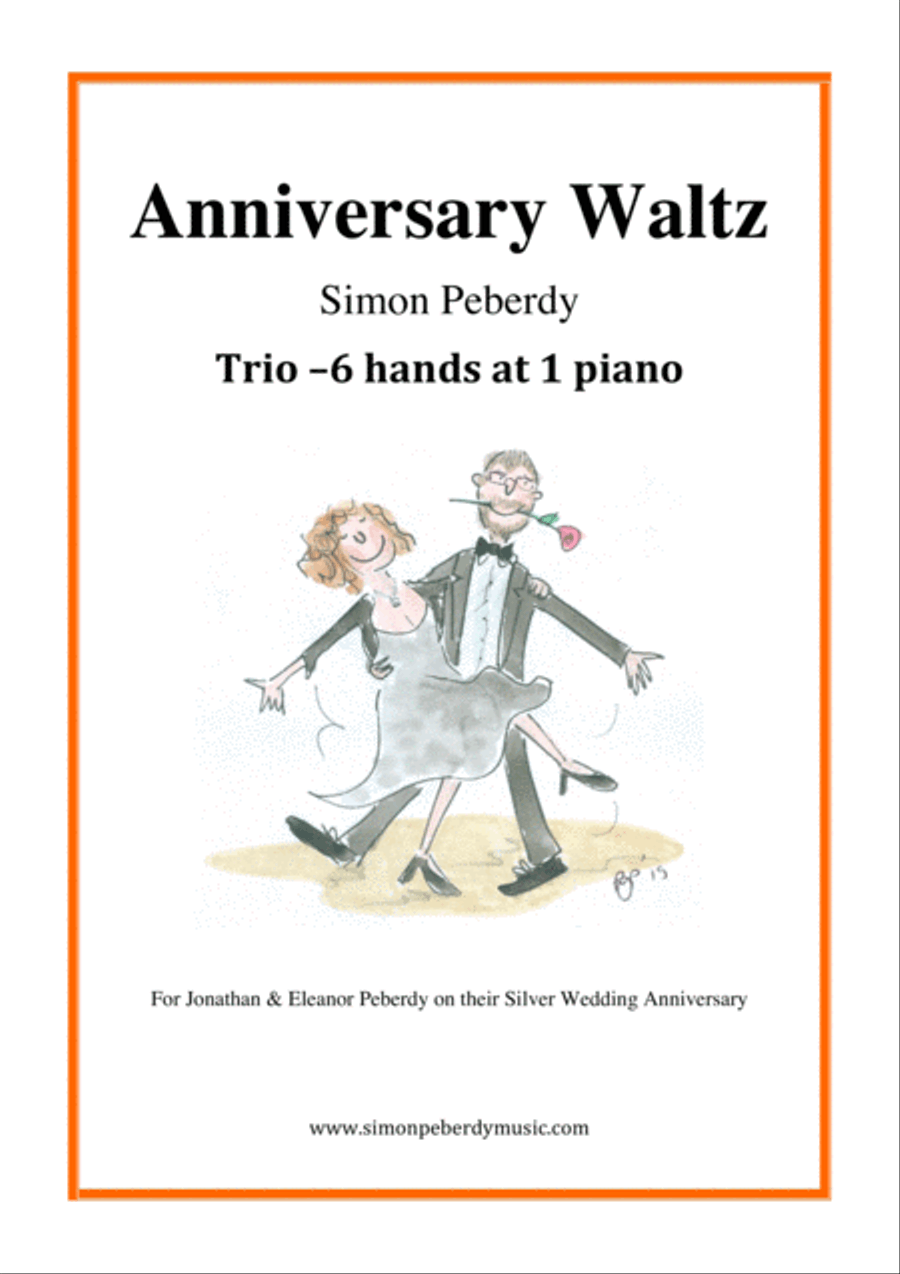 Anniversary Waltz, a Trio for piano 6 hands by Simon Peberdy Piano Duet scores gallery preview page 2